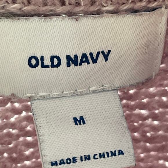 Old Navy Lilac Crew Neck Loose Knit LS Sweater Side Slits Ribbing Variations S M - Picture 11 of 13